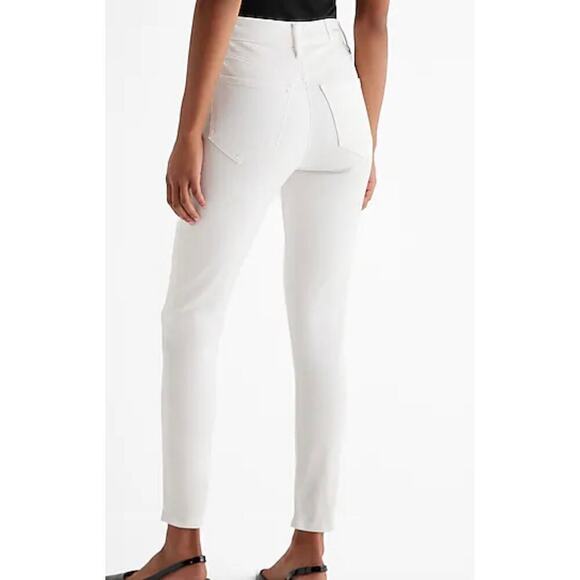 Express High Waisted White Supersoft Skinny Jeans, Size 0R - Picture 2 of 11